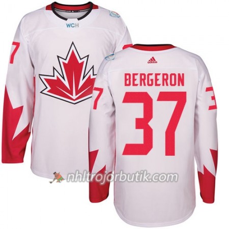 Kanada Tröja Patrice Bergeron 37 World Cup 2016 Vit